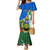 Personalised Halo Olaketa Solomon Islands Family Matching Mermaid Dress and Hawaiian Shirt Coat Of Arms With Tropical Flowers Flag Style LT14 Mom's Dress Green - Polynesian Pride