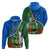 Personalised Halo Olaketa Solomon Islands Hoodie Coat Of Arms With Tropical Flowers Flag Style LT14 - Polynesian Pride