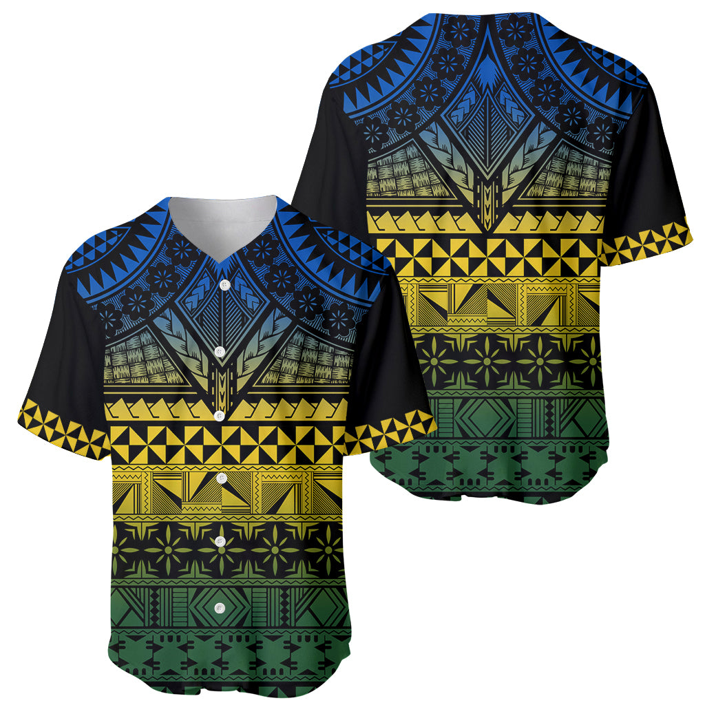Halo Olaketa Solomon Islands Baseball Jersey Melanesian Tribal Pattern Gradient Version LT14 - Polynesian Pride