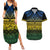 Halo Olaketa Solomon Islands Couples Matching Summer Maxi Dress and Hawaiian Shirt Melanesian Tribal Pattern Gradient Version LT14 Black - Polynesian Pride