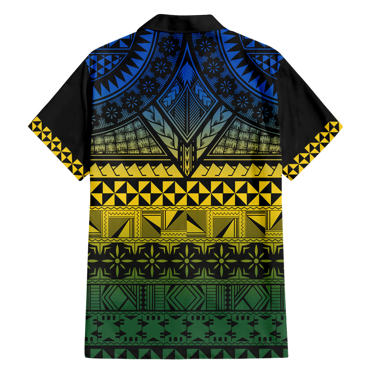 Halo Olaketa Solomon Islands Family Matching Puletasi and Hawaiian Shirt Melanesian Tribal Pattern Gradient Version LT14 - Polynesian Pride