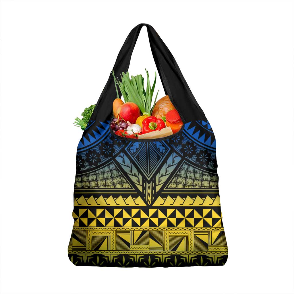 Halo Olaketa Solomon Islands Grocery Bag Melanesian Tribal Pattern Gradient Version