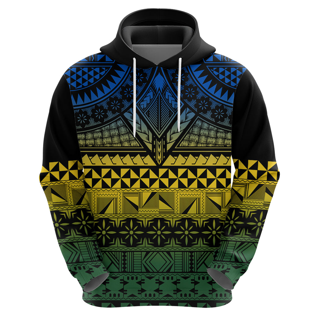 Halo Olaketa Solomon Islands Zip Hoodie Melanesian Tribal Pattern Gradient Version LT14 - Polynesian Pride