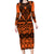 Halo Olaketa Solomon Islands Family Matching Long Sleeve Bodycon Dress and Hawaiian Shirt Melanesian Tribal Pattern Orange Version LT14 Mom's Dress Orange - Polynesian Pride