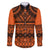 Halo Olaketa Solomon Islands Family Matching Mermaid Dress and Hawaiian Shirt Melanesian Tribal Pattern Orange Version LT14 Dad's Shirt - Long Sleeve Orange - Polynesian Pride