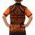 Halo Olaketa Solomon Islands Family Matching Off Shoulder Long Sleeve Dress and Hawaiian Shirt Melanesian Tribal Pattern Orange Version LT14 - Polynesian Pride