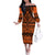 Halo Olaketa Solomon Islands Family Matching Off Shoulder Long Sleeve Dress and Hawaiian Shirt Melanesian Tribal Pattern Orange Version LT14 Mom's Dress Orange - Polynesian Pride