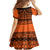 Halo Olaketa Solomon Islands Family Matching Off Shoulder Maxi Dress and Hawaiian Shirt Melanesian Tribal Pattern Orange Version LT14 - Polynesian Pride