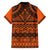 Halo Olaketa Solomon Islands Family Matching Off Shoulder Maxi Dress and Hawaiian Shirt Melanesian Tribal Pattern Orange Version LT14 - Polynesian Pride