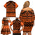 Halo Olaketa Solomon Islands Family Matching Off Shoulder Short Dress and Hawaiian Shirt Melanesian Tribal Pattern Orange Version LT14 - Polynesian Pride