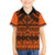 Halo Olaketa Solomon Islands Family Matching Off Shoulder Short Dress and Hawaiian Shirt Melanesian Tribal Pattern Orange Version LT14 Son's Shirt Orange - Polynesian Pride