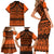 Halo Olaketa Solomon Islands Family Matching Short Sleeve Bodycon Dress and Hawaiian Shirt Melanesian Tribal Pattern Orange Version LT14 - Polynesian Pride