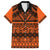 Halo Olaketa Solomon Islands Family Matching Short Sleeve Bodycon Dress and Hawaiian Shirt Melanesian Tribal Pattern Orange Version LT14 Dad's Shirt - Short Sleeve Orange - Polynesian Pride