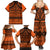 Halo Olaketa Solomon Islands Family Matching Summer Maxi Dress and Hawaiian Shirt Melanesian Tribal Pattern Orange Version LT14 - Polynesian Pride