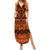 Halo Olaketa Solomon Islands Family Matching Summer Maxi Dress and Hawaiian Shirt Melanesian Tribal Pattern Orange Version LT14 Mom's Dress Orange - Polynesian Pride