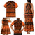 Halo Olaketa Solomon Islands Family Matching Tank Maxi Dress and Hawaiian Shirt Melanesian Tribal Pattern Orange Version LT14 - Polynesian Pride