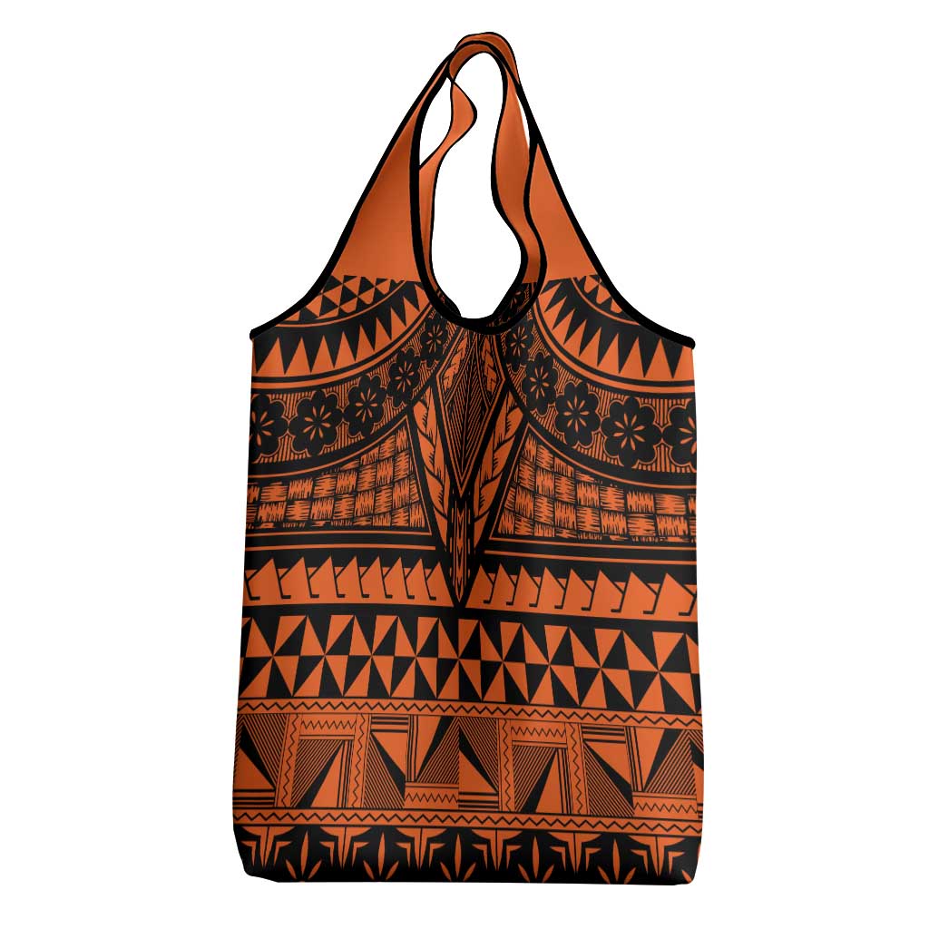 Halo Olaketa Solomon Islands Grocery Bag Melanesian Tribal Pattern Orange Version