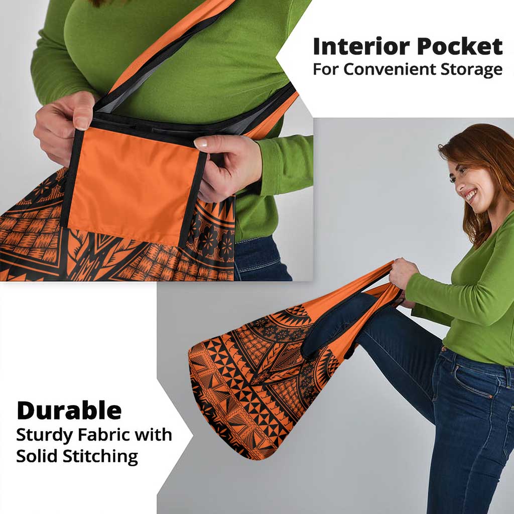 Halo Olaketa Solomon Islands Grocery Bag Melanesian Tribal Pattern Orange Version