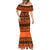 Halo Olaketa Solomon Islands Mermaid Dress Melanesian Tribal Pattern Orange Version LT14 - Polynesian Pride