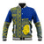 Fakaalofa Lahi Atu Niue Baseball Jacket Niuean Map With Hiapo Pattern Blue Version LT14 Unisex Blue - Polynesian Pride