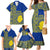 Fakaalofa Lahi Atu Niue Family Matching Mermaid Dress and Hawaiian Shirt Niuean Map With Hiapo Pattern Blue Version LT14 - Polynesian Pride