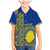 Fakaalofa Lahi Atu Niue Family Matching Mermaid Dress and Hawaiian Shirt Niuean Map With Hiapo Pattern Blue Version LT14 Son's Shirt Blue - Polynesian Pride