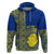 Fakaalofa Lahi Atu Niue Hoodie Niuean Map With Hiapo Pattern Blue Version LT14 Pullover Hoodie Blue - Polynesian Pride