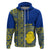 Fakaalofa Lahi Atu Niue Zip Hoodie Niuean Map With Hiapo Pattern Blue Version LT14 Zip Hoodie Blue - Polynesian Pride