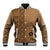 Fakaalofa Lahi Atu Niue Baseball Jacket Vintage Hiapo Pattern Brown Version LT14 Unisex Brown - Polynesian Pride