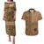 Fakaalofa Lahi Atu Niue Couples Matching Puletasi and Hawaiian Shirt Vintage Hiapo Pattern Brown Version LT14 Brown - Polynesian Pride