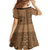 Fakaalofa Lahi Atu Niue Family Matching Off Shoulder Short Dress and Hawaiian Shirt Vintage Hiapo Pattern Brown Version LT14 - Polynesian Pride