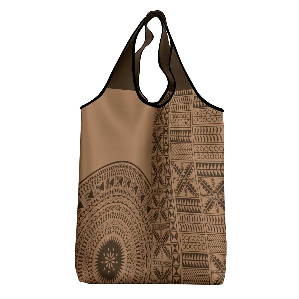 Fakaalofa Lahi Atu Niue Grocery Bag Vintage Hiapo Pattern Brown Version