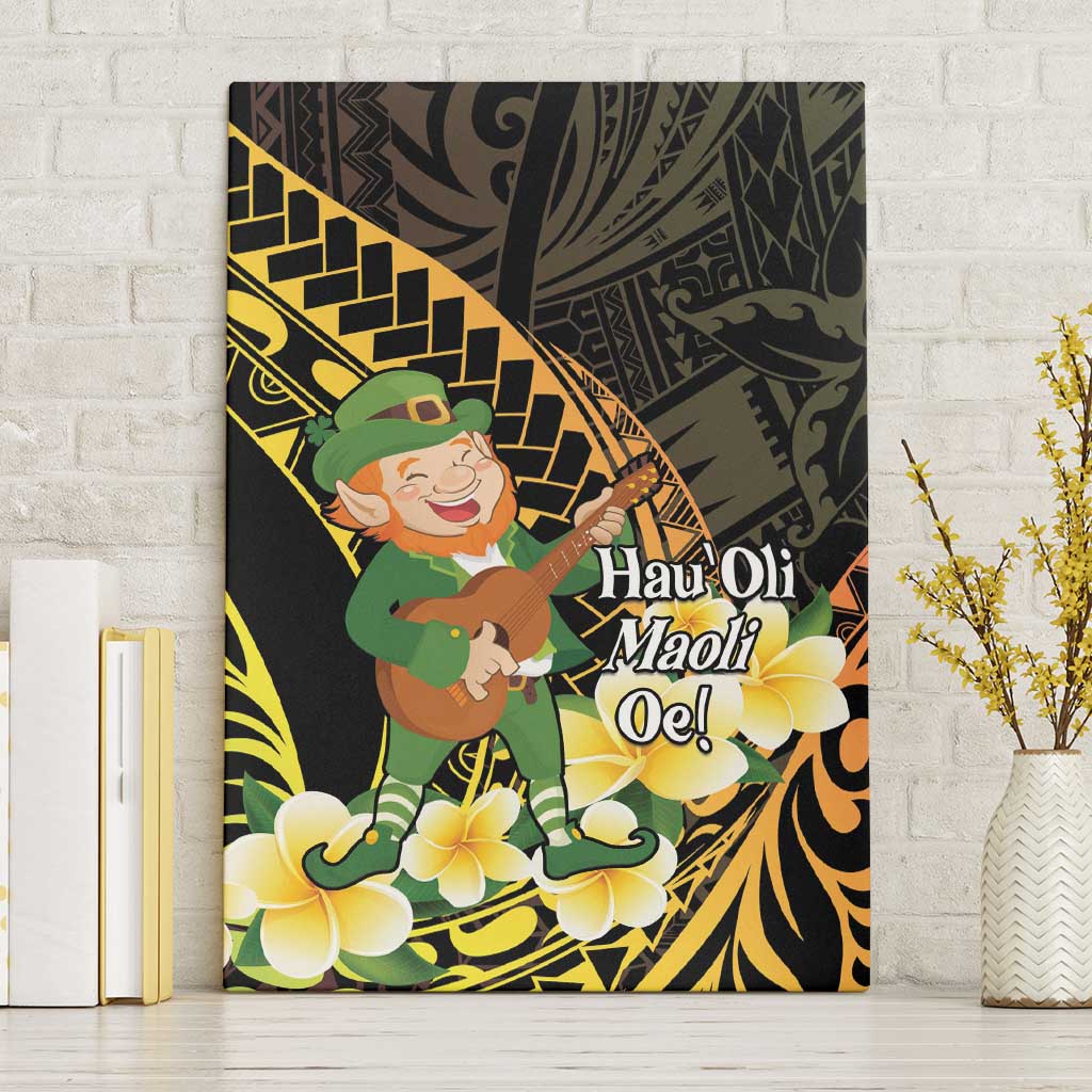 Hawaii Saint Patrick's Day Canvas Wall Art Ukulele Leprechaun Hau'Oli Maoli Oe!