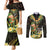 Hawaii Saint Patrick's Day Couples Matching Mermaid Dress and Long Sleeve Button Shirt Ukulele Leprechaun Hau'Oli Maoli Oe!