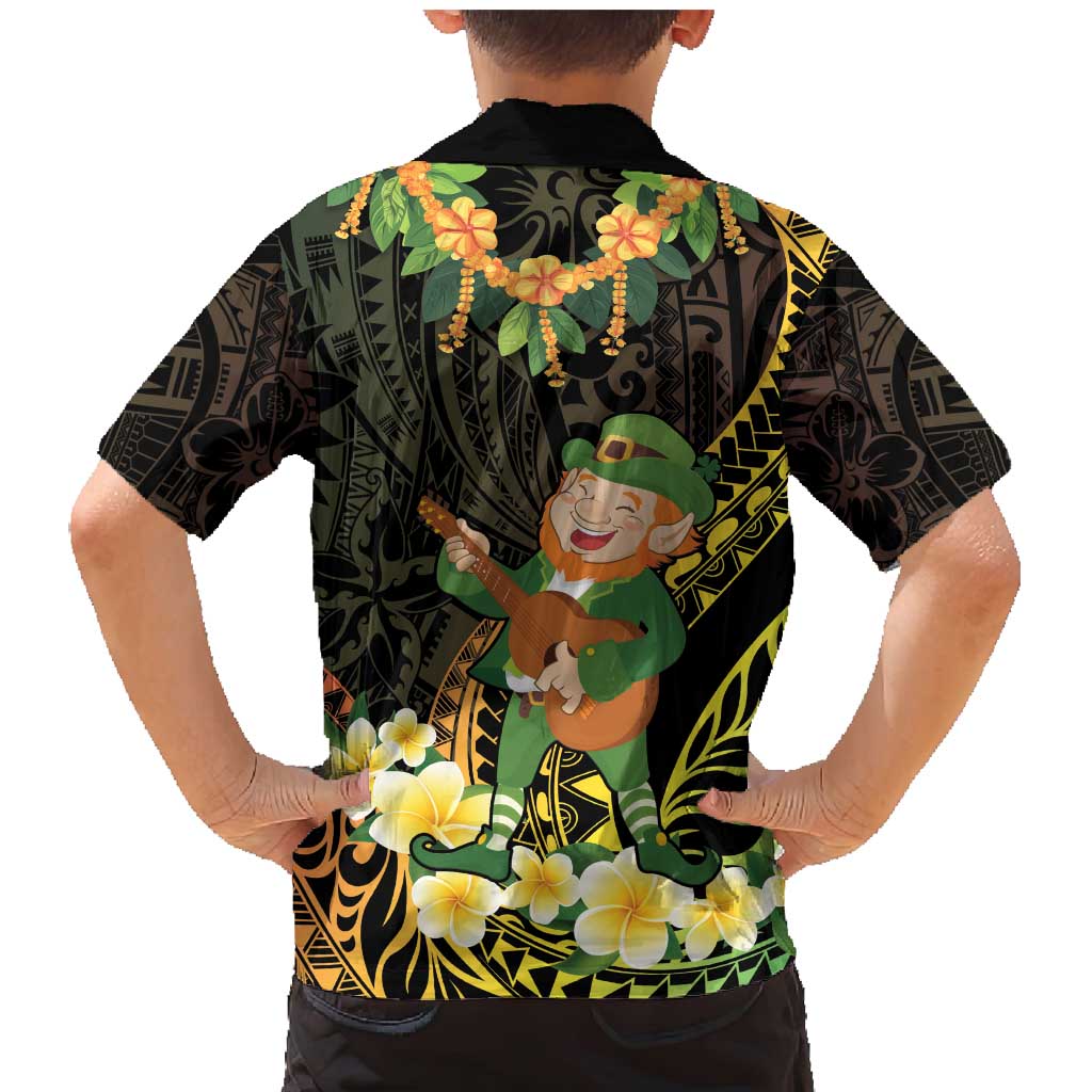 Hawaii Saint Patrick's Day Family Matching Mermaid Dress and Hawaiian Shirt Ukulele Leprechaun Hau'Oli Maoli Oe!