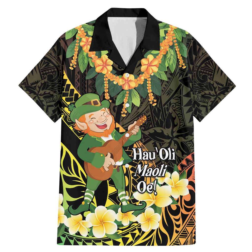 Hawaii Saint Patrick's Day Family Matching Mermaid Dress and Hawaiian Shirt Ukulele Leprechaun Hau'Oli Maoli Oe!