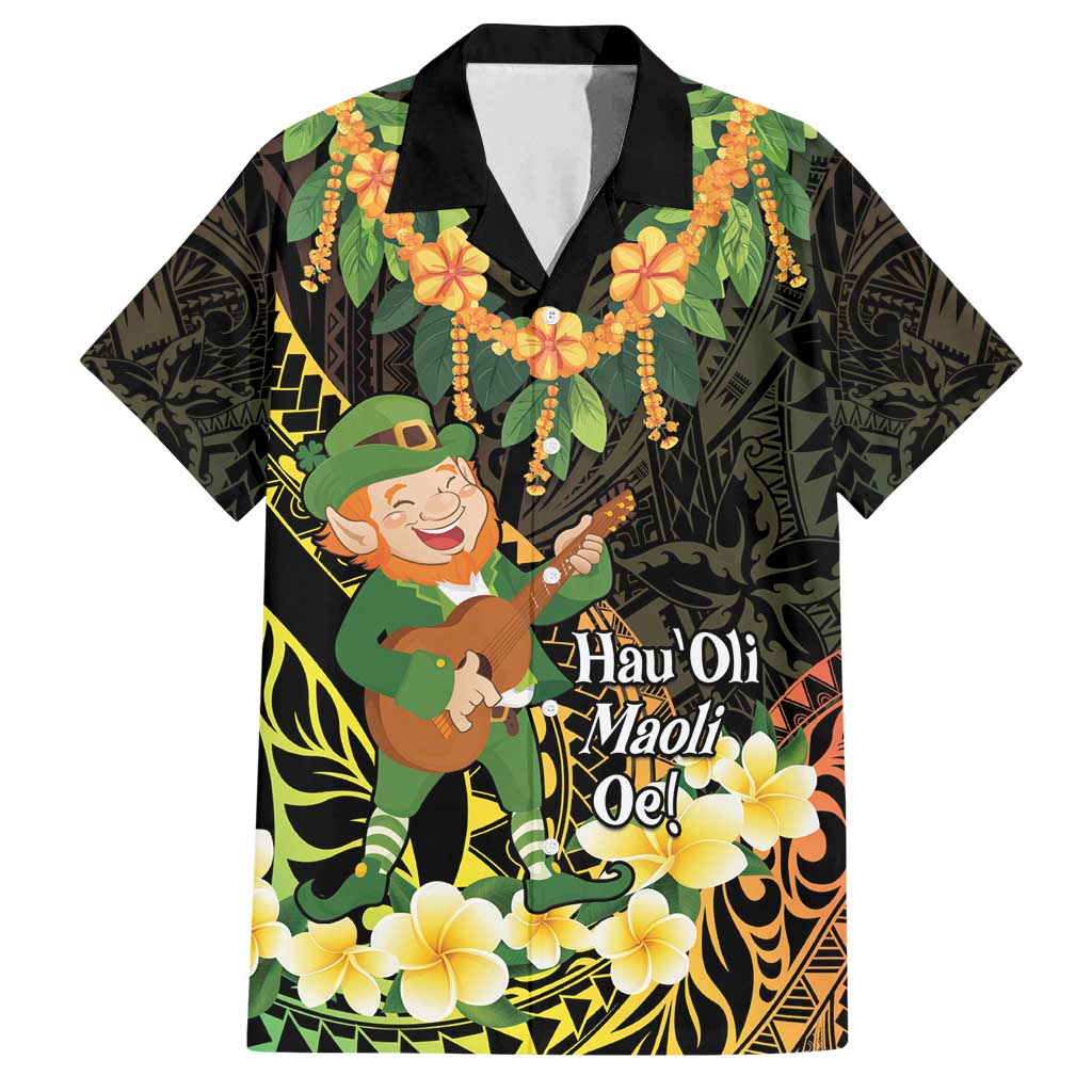 Hawaii Saint Patrick's Day Family Matching Tank Maxi Dress and Hawaiian Shirt Ukulele Leprechaun Hau'Oli Maoli Oe!