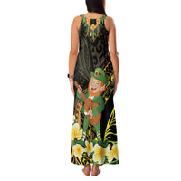 Hawaii Saint Patrick's Day Family Matching Tank Maxi Dress and Hawaiian Shirt Ukulele Leprechaun Hau'Oli Maoli Oe!