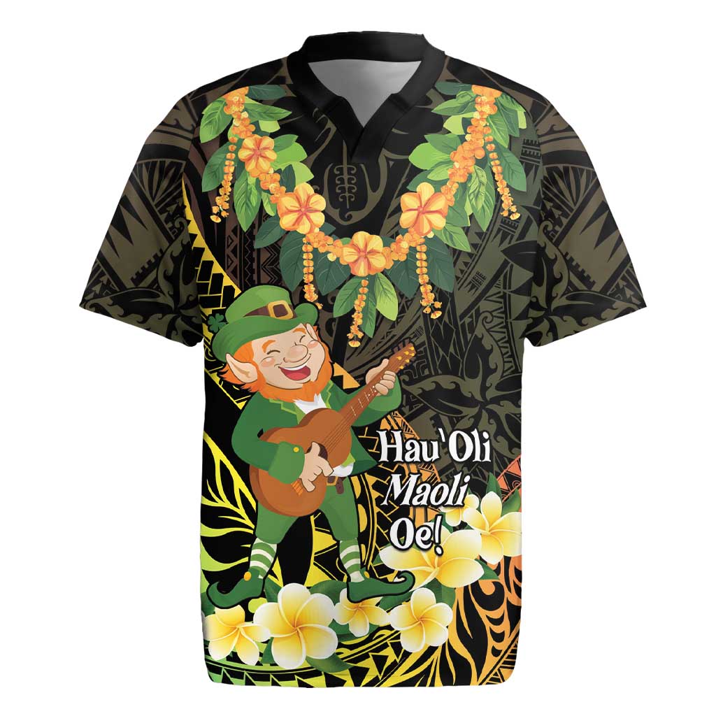 Hawaii Saint Patrick's Day Rugby Jersey Ukulele Leprechaun Hau'Oli Maoli Oe!