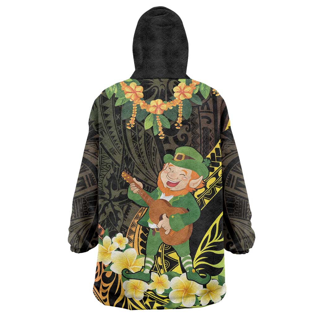 Hawaii Saint Patrick's Day Wearable Blanket Hoodie Ukulele Leprechaun Hau'Oli Maoli Oe!