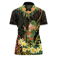Hawaii Saint Patrick's Day Women Polo Shirt Ukulele Leprechaun Hau'Oli Maoli Oe!