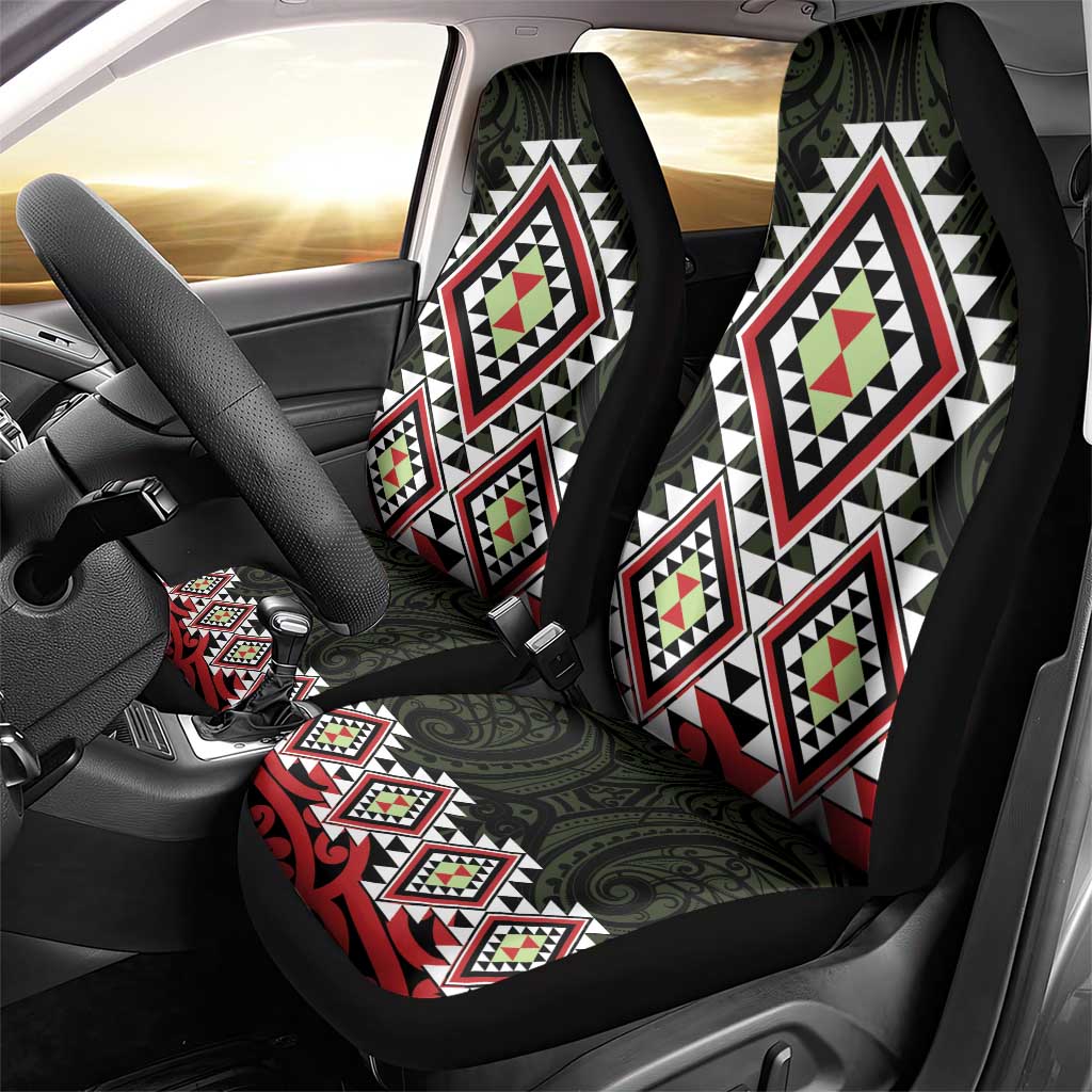 Kia Ora Aotearoa Car Seat Cover 2025 Pasifika Maori Taniko Motifs