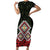 Kia Ora Aotearoa Short Sleeve Bodycon Dress 2025 Pasifika Maori Taniko Motifs