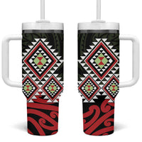 Kia Ora Aotearoa Tumbler With Handle 2025 Pasifika Maori Taniko Motifs