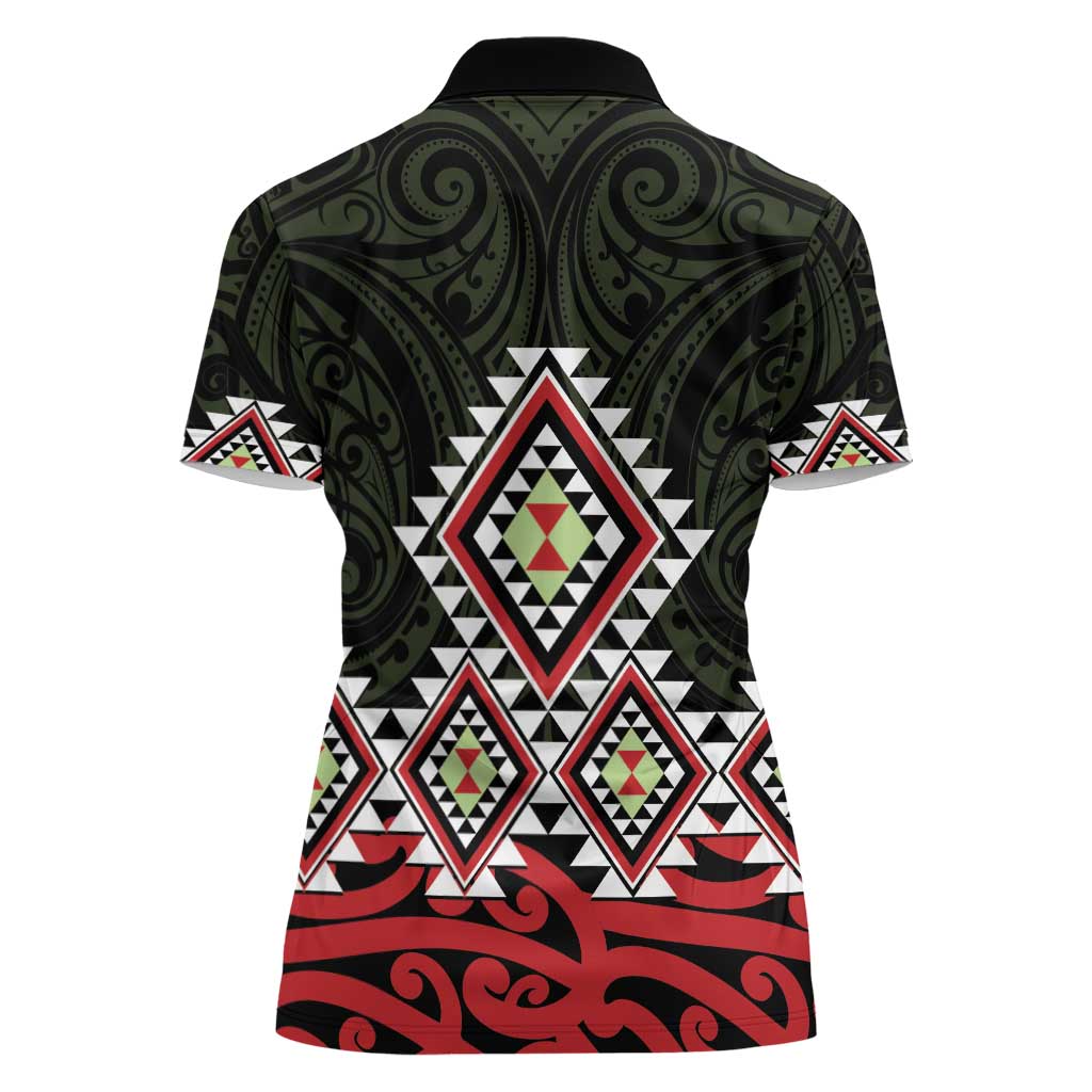Kia Ora Aotearoa Women Polo Shirt 2025 Pasifika Maori Taniko Motifs