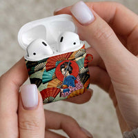 Japanese Geisha Katana AirPods Case Japan Sensu Seigaiha Pattern - Polynesian Pride