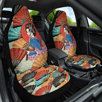 Japanese Geisha Katana Car Seat Cover Japan Sensu Seigaiha Pattern - Polynesian Pride