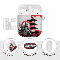 Japanese Samurai Warrior Enso AirPods Case Japan Pagoda Sakura Watercolor - Polynesian Pride