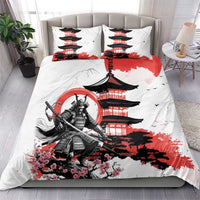 Japanese Samurai Warrior Enso Bedding Set Japan Pagoda Sakura Watercolor - Polynesian Pride