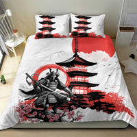 Japanese Samurai Warrior Enso Bedding Set Japan Pagoda Sakura Watercolor - Polynesian Pride